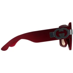 Gucci Gucci|Square^Sunglasses GG1688S 003 Red with Silver Grey with Light Silver Mi