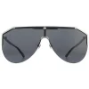 Gucci Gucci|Shield^Sunglasses GG0584S 001 Ruthenium and Black Grey