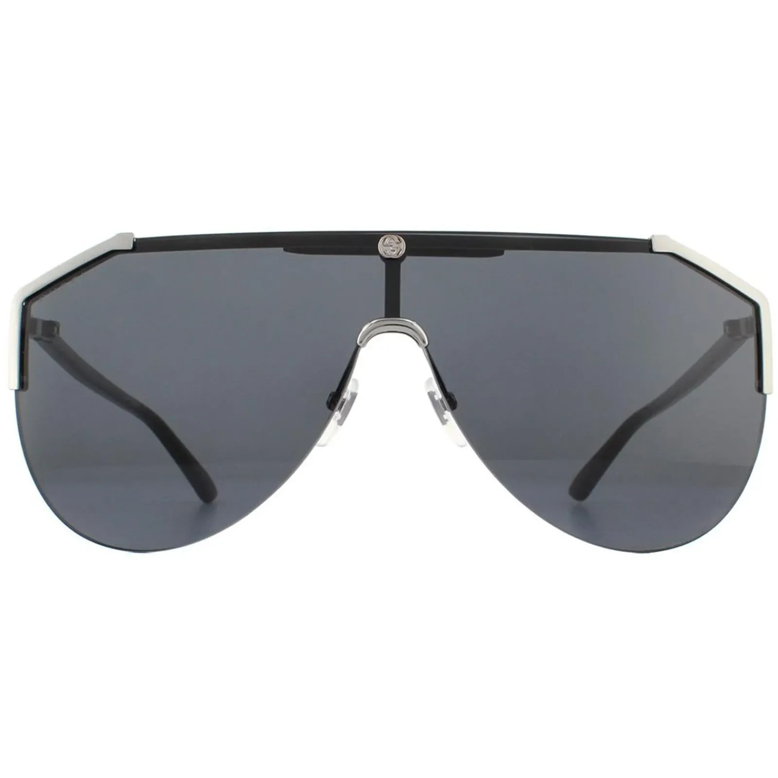 Gucci Gucci|Shield^Sunglasses GG0584S 001 Ruthenium and Black Grey