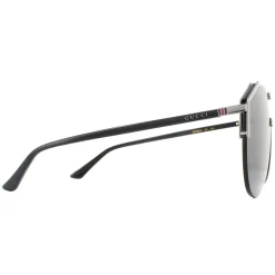 Gucci Gucci|Shield^Sunglasses GG0584S 001 Ruthenium and Black Grey