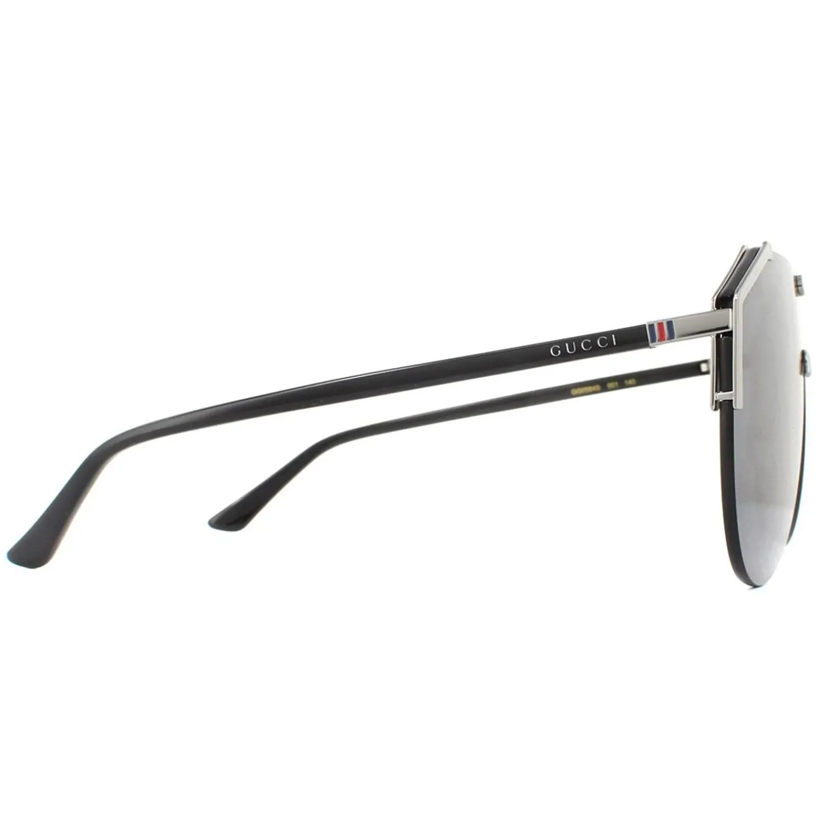 Gucci Gucci|Shield^Sunglasses GG0584S 001 Ruthenium and Black Grey