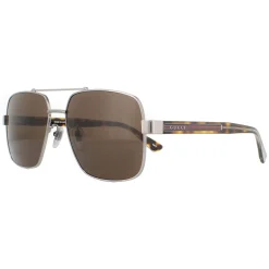 Gucci Gucci|Square^Sunglasses GG0529S 002 Ruthenium Havana Brown