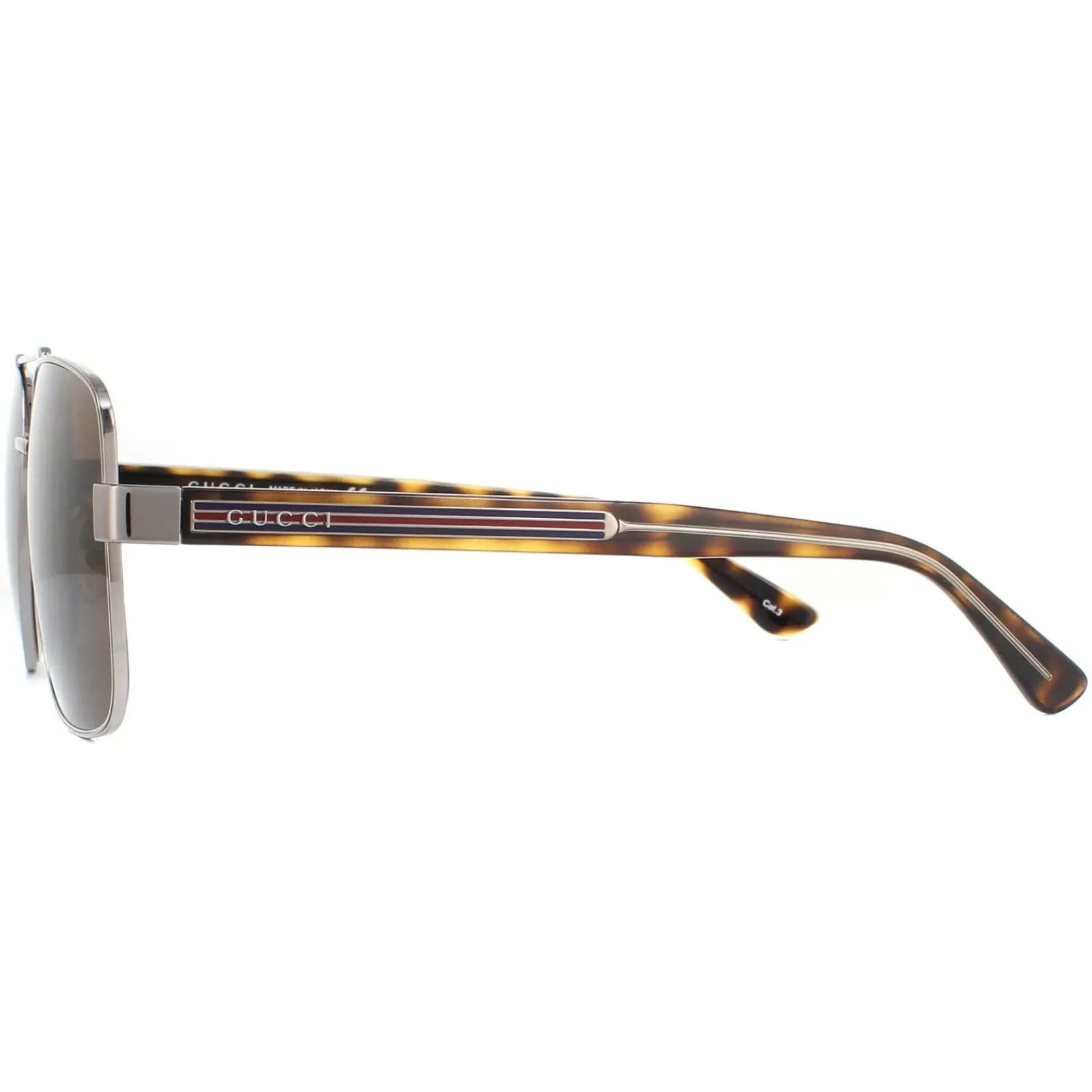 Gucci Gucci|Square^Sunglasses GG0529S 002 Ruthenium Havana Brown