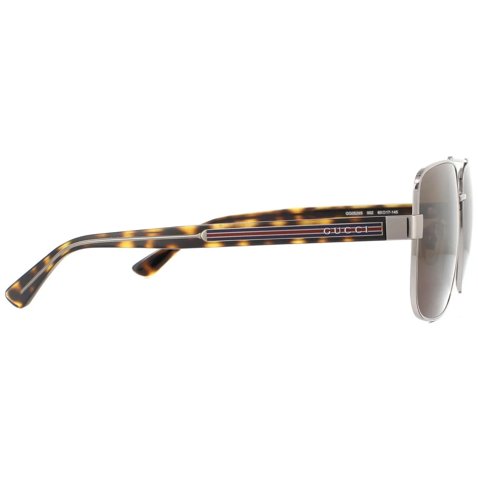 Gucci Gucci|Square^Sunglasses GG0529S 002 Ruthenium Havana Brown
