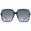Gucci Square|Gucci^Sunglasses GG1267S 001 Shiny Black and Gold Grey Gradient