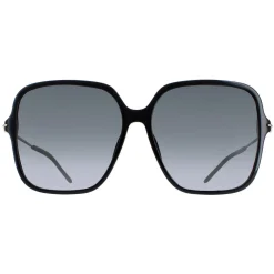 Gucci Square|Gucci^Sunglasses GG1267S 001 Shiny Black and Gold Grey Gradient