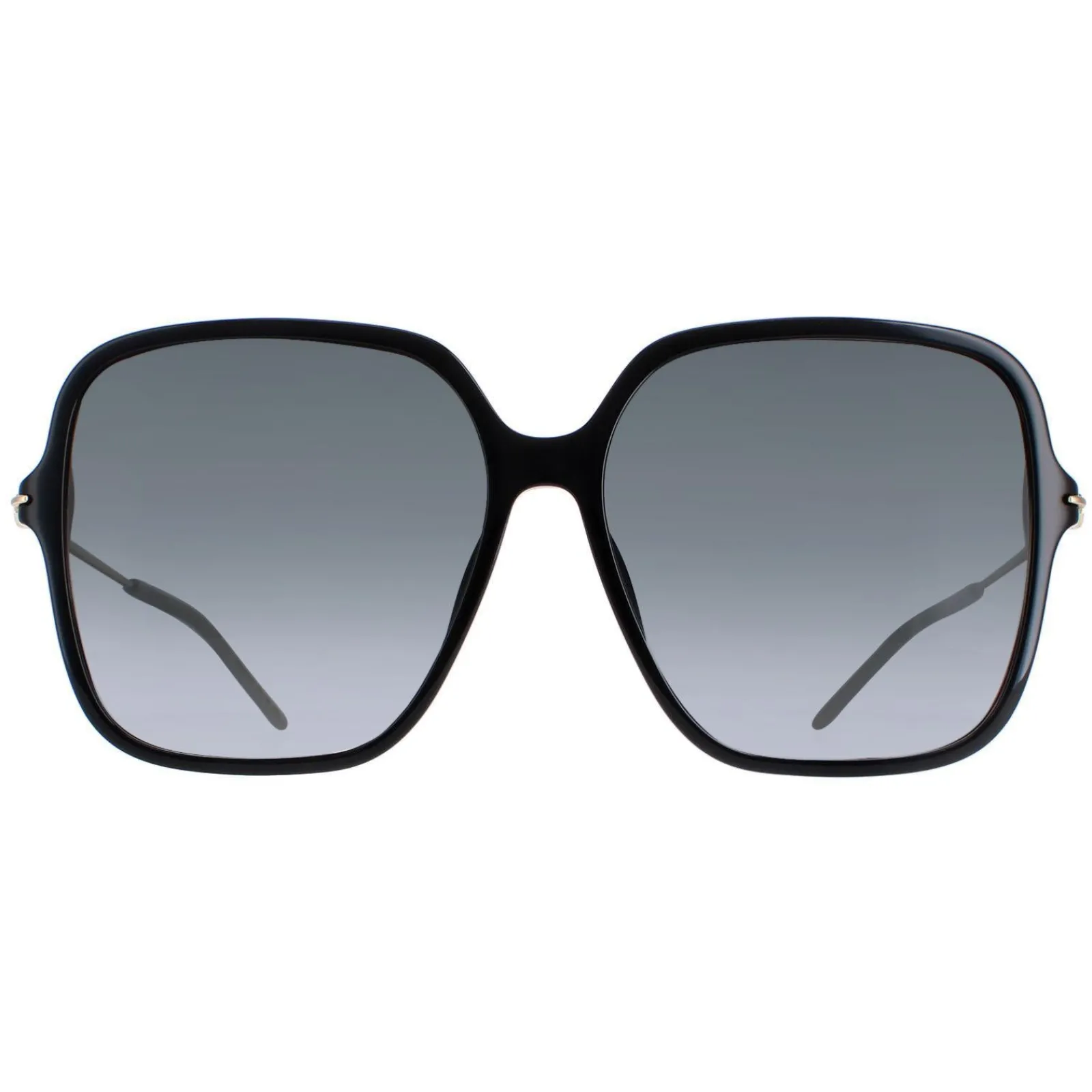 Gucci Square|Gucci^Sunglasses GG1267S 001 Shiny Black and Gold Grey Gradient
