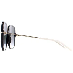 Gucci Square|Gucci^Sunglasses GG1267S 001 Shiny Black and Gold Grey Gradient