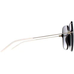 Gucci Square|Gucci^Sunglasses GG1267S 001 Shiny Black and Gold Grey Gradient