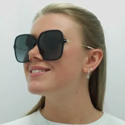 Gucci Square|Gucci^Sunglasses GG1267S 001 Shiny Black and Gold Grey Gradient