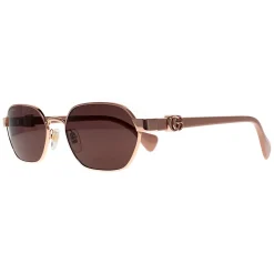 Gucci Gucci|Square^Sunglasses GG1593S 003 Shiny Rose Gold and Pink Violet