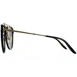 Gucci Gucci|Aviator^Sunglasses GG0672S 001 Shiny Black and Gold Grey