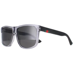 Gucci Gucci|Rectangle^Sunglasses GG0010S 004 Transparent Grey and Black Grey Polarized