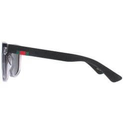 Gucci Gucci|Rectangle^Sunglasses GG0010S 004 Transparent Grey and Black Grey Polarized