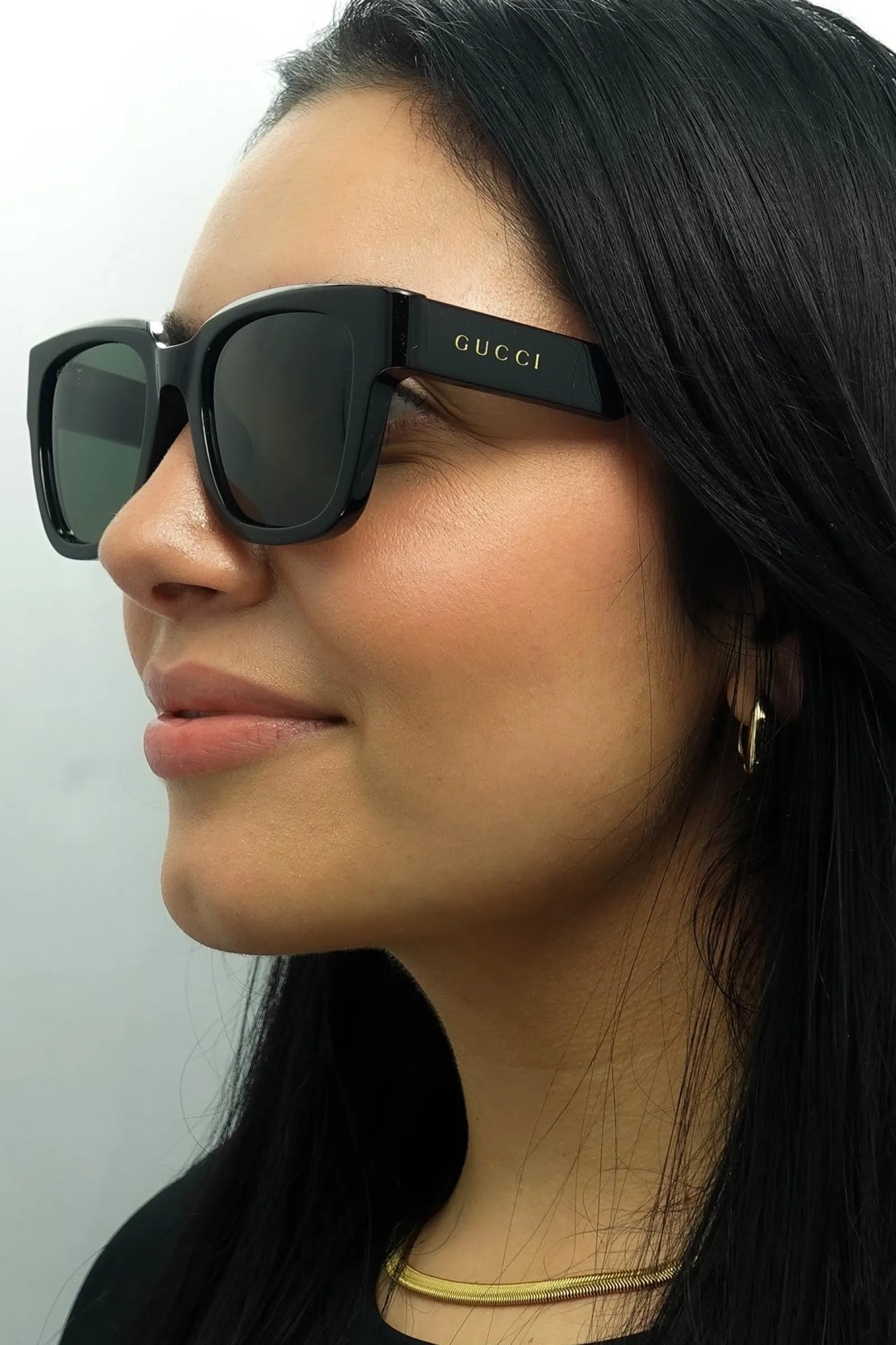 Gucci Gucci|Square^Sunglasses GG1670SK 001 Black with Havana Grey