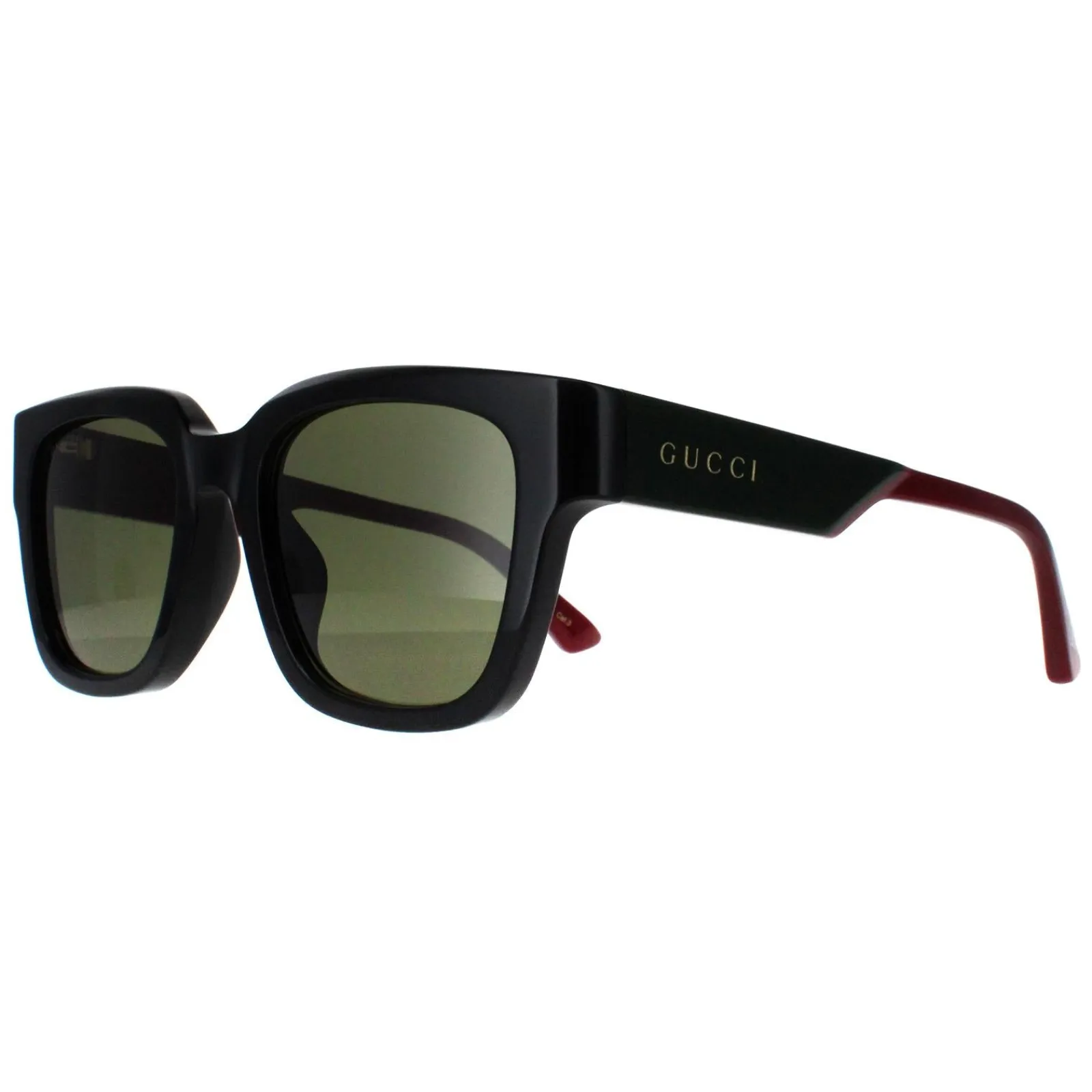 Gucci Gucci|Square^Sunglasses GG1670SK 005 Black with Green and Red Green