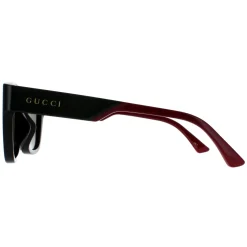 Gucci Gucci|Square^Sunglasses GG1670SK 005 Black with Green and Red Green