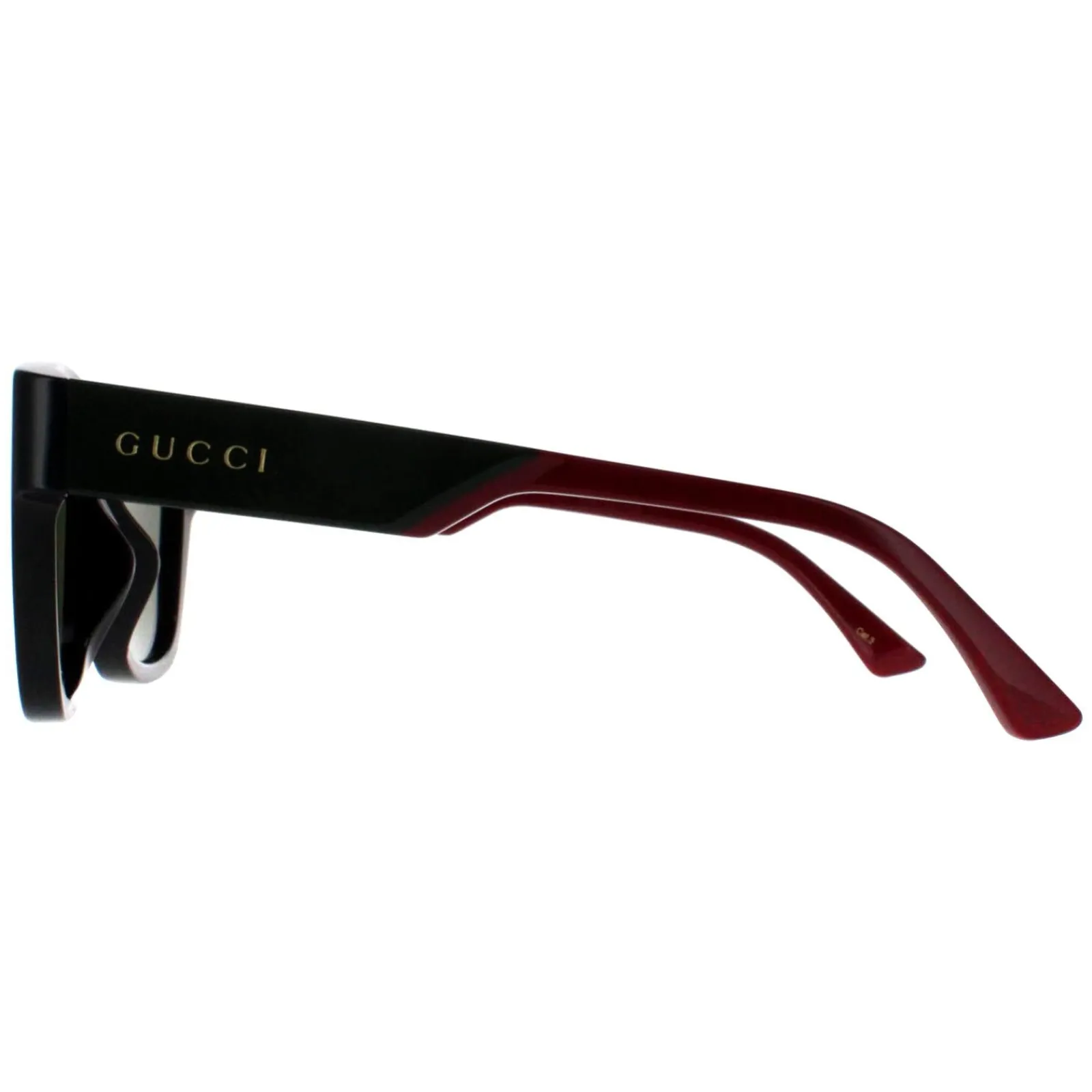 Gucci Gucci|Square^Sunglasses GG1670SK 005 Black with Green and Red Green