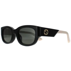 Gucci Gucci|Square^Sunglasses GG1667SK 001 Black with Ivory Grey