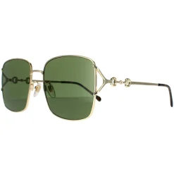 Gucci Gucci|Rectangle^Sunglasses GG1018SK 002 Gold Green
