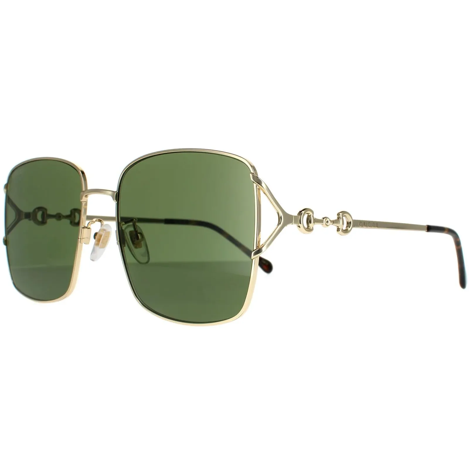 Gucci Gucci|Rectangle^Sunglasses GG1018SK 002 Gold Green