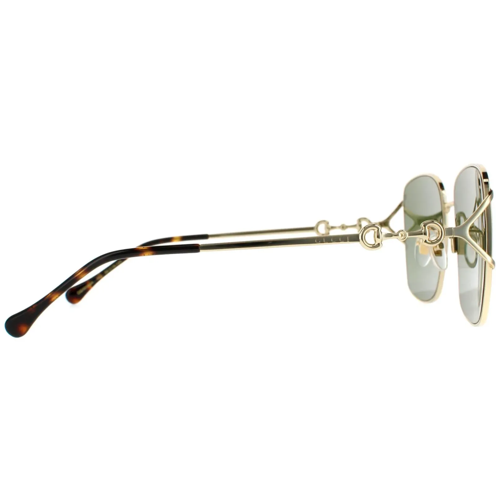 Gucci Gucci|Rectangle^Sunglasses GG1018SK 002 Gold Green