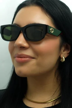 Gucci Gucci|Square^Sunglasses GG1667SK 002 Havana with Green and Red Green