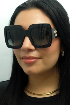 Gucci Gucci|Square^Sunglasses GG0053SN 001 Black Grey