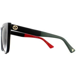 Gucci Gucci|Cat-Eye^Sunglasses GG0163SN 003 Black with Red and Green Brown Gradient