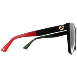 Gucci Gucci|Cat-Eye^Sunglasses GG0163SN 003 Black with Red and Green Brown Gradient