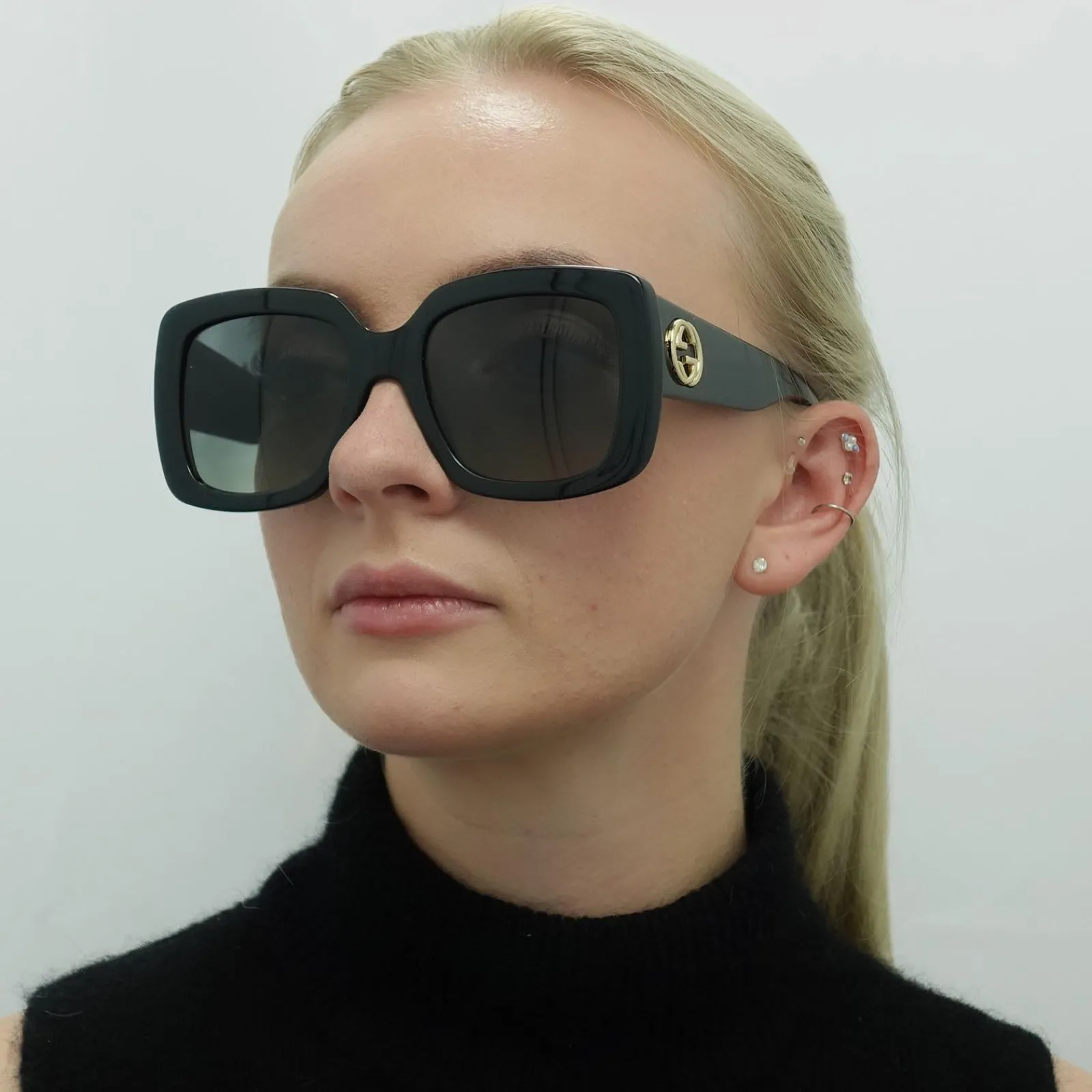 Gucci Gucci|Square^Sunglasses GG0141SN 001 Black Grey Gradient