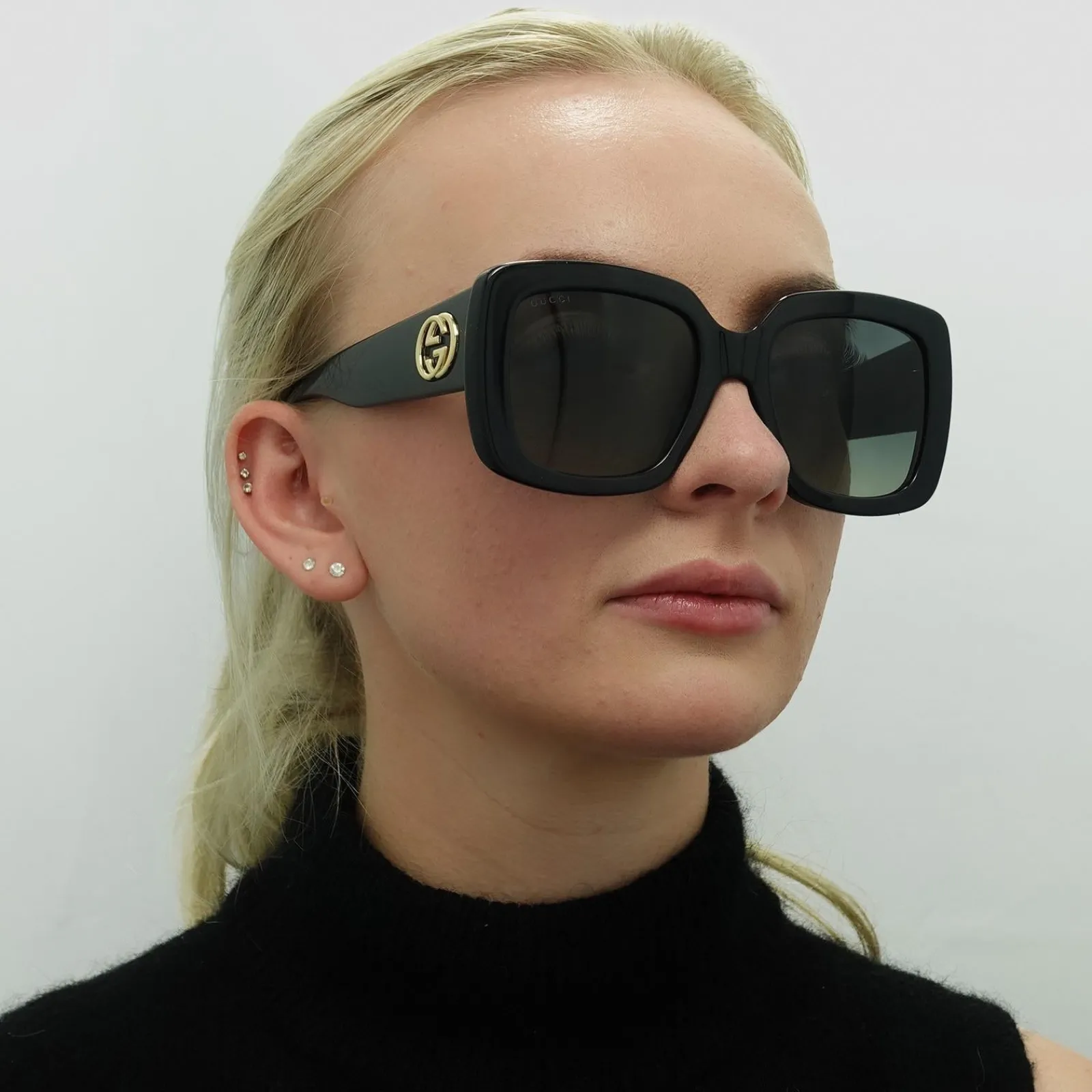 Gucci Gucci|Square^Sunglasses GG0141SN 001 Black Grey Gradient