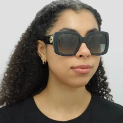 Gucci Gucci|Square^Sunglasses GG0141SN 001 Black Grey Gradient