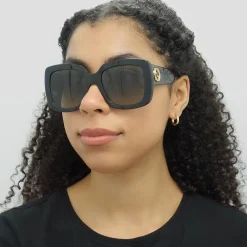 Gucci Gucci|Square^Sunglasses GG0141SN 001 Black Grey Gradient