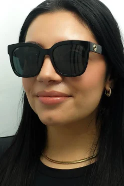 Gucci Gucci|Square^Sunglasses GG0034SN 001 Black Grey