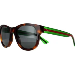 Gucci Gucci|Rectangle^Sunglasses GG0003SN 003 Havana Green Grey Grey