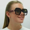 Gucci Gucci|Square^Sunglasses GG0036SN 004 Havana Glitter Blue and Red Brown Gradie