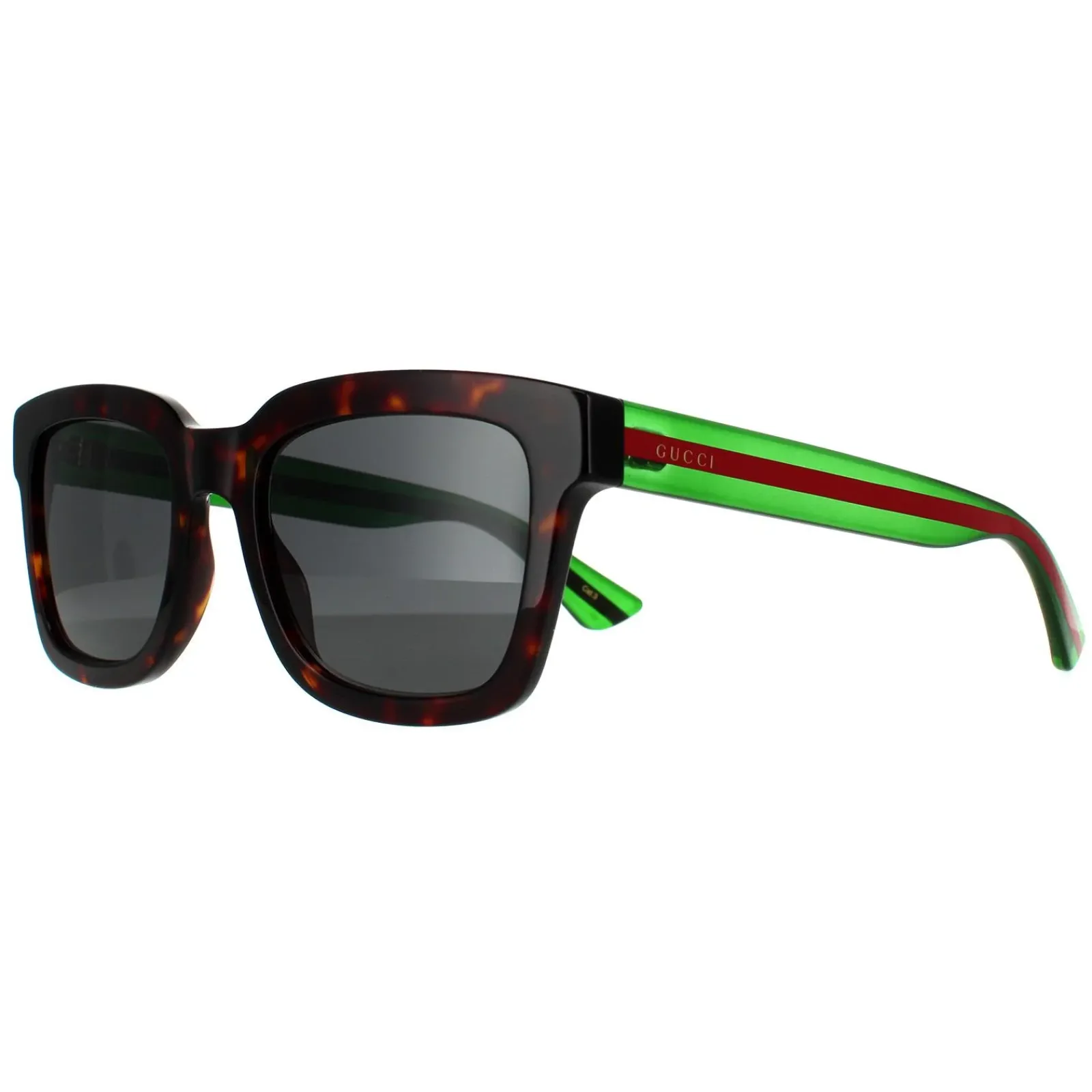Gucci Gucci|Rectangle^Sunglasses GG0001SN 003 Havana Green Grey Grey