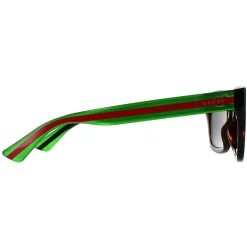 Gucci Gucci|Rectangle^Sunglasses GG0001SN 003 Havana Green Grey Grey