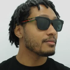 Gucci Gucci|Rectangle^Sunglasses GG0001SN 003 Havana Green Grey Grey