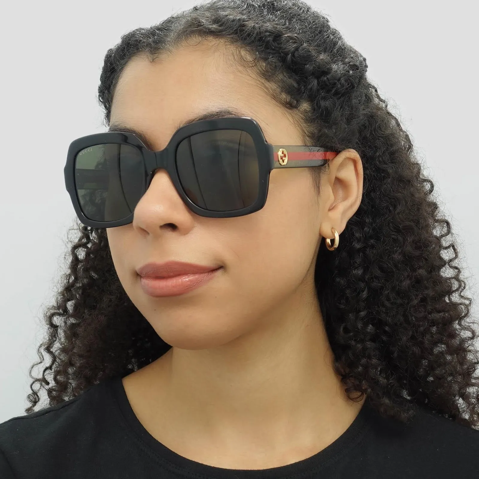 Gucci Gucci|Square^Sunglasses GG0036SN Black Green Glitter and Red Green
