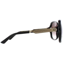 Gucci Gucci|Butterfly^Sunglasses 0076S 002 Black Gold Grey Gradient