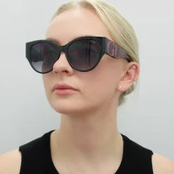 Guess Guess|Cat-Eye^Sunglasses GF6118 01B Shiny Black Smoke Gradient