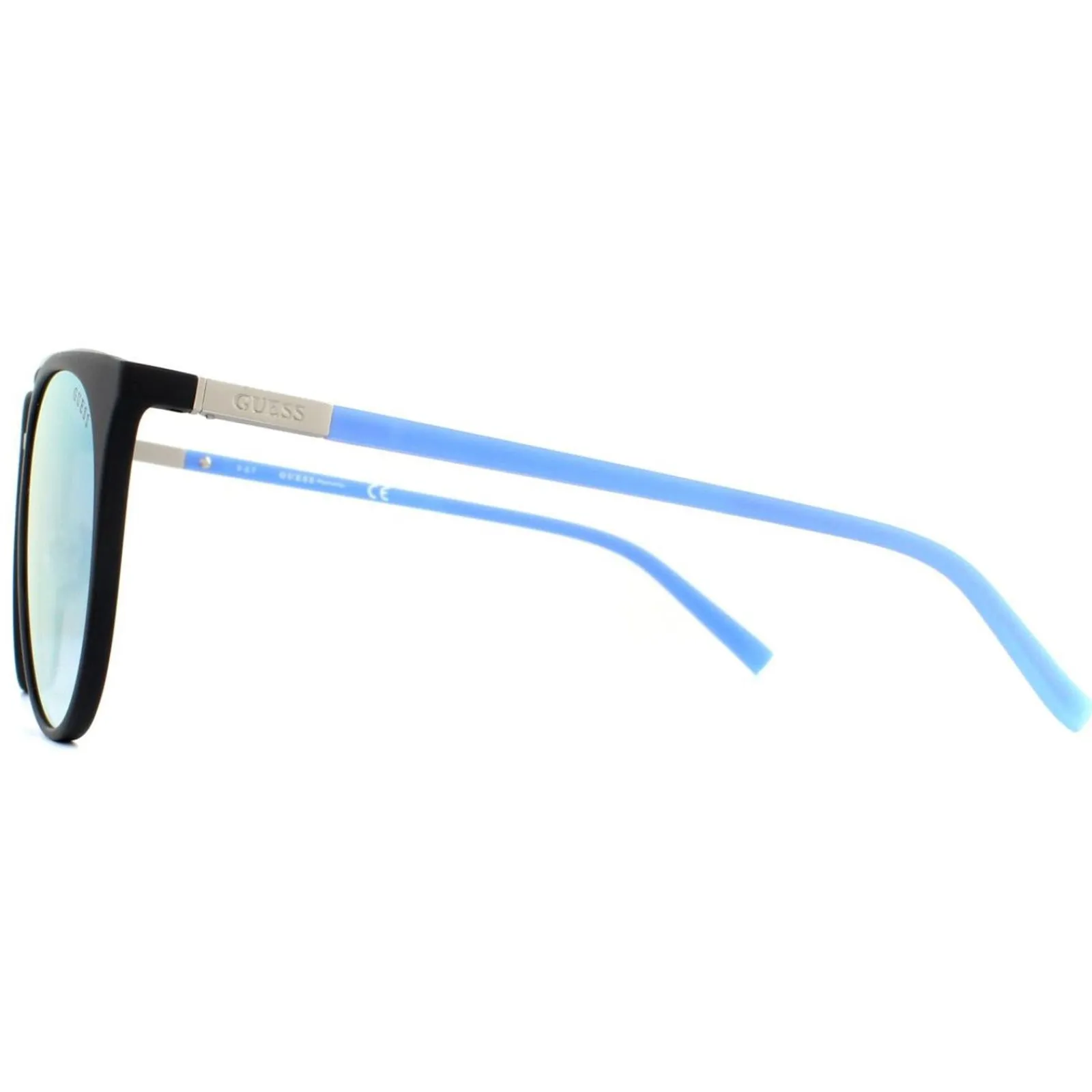 Guess Guess|Round^Sunglasses GU3021 05X Black Blue Blue Mirror