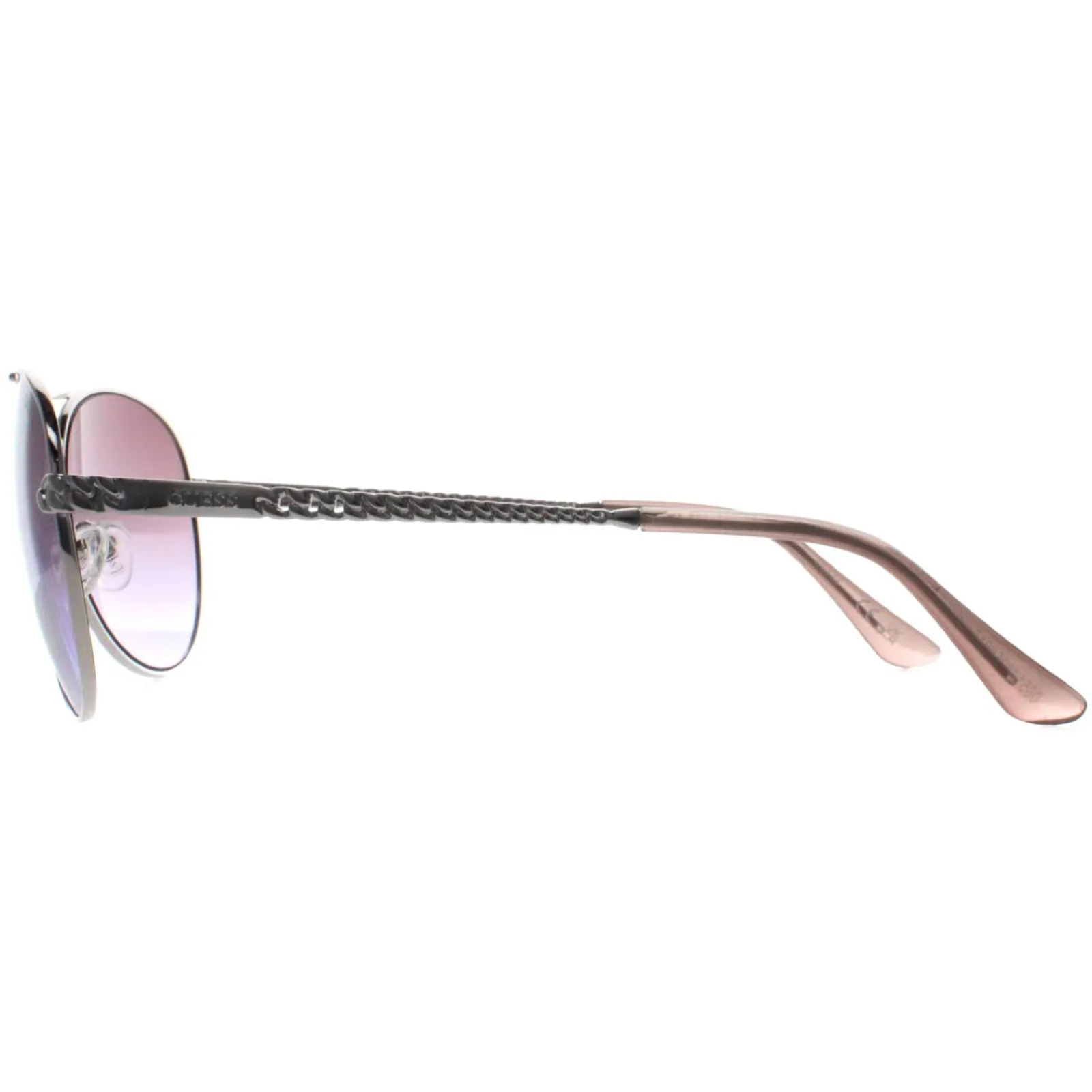Guess Guess|Aviator^Sunglasses GU7470-S 10Z Shiny Silver With Crystal Stones Violet