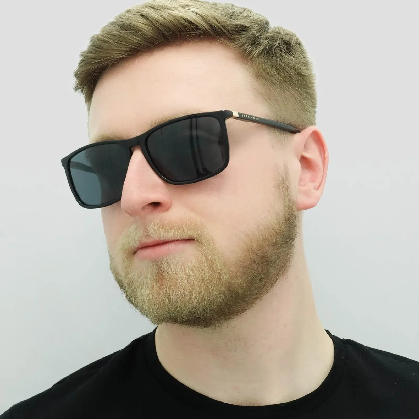 Hugo Boss Square|Hugo Boss^Sunglasses BOSS 0665/S/IT 2M2 IR Black Gold Grey