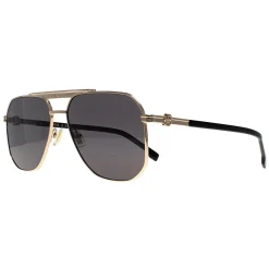 Hugo Boss Aviator|Hugo Boss^Sunglasses BOSS 1743/S RHL 2K Gold Black Grey Anti Reflectiv