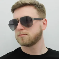 Hugo Boss Polarised|Rectangle^Sunglasses BOSS 1241/S R80 WJ Matte Dark Ruthenium Grey Grad