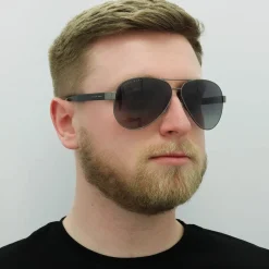 Hugo Boss Polarised|Rectangle^Sunglasses BOSS 1241/S R80 WJ Matte Dark Ruthenium Grey Grad