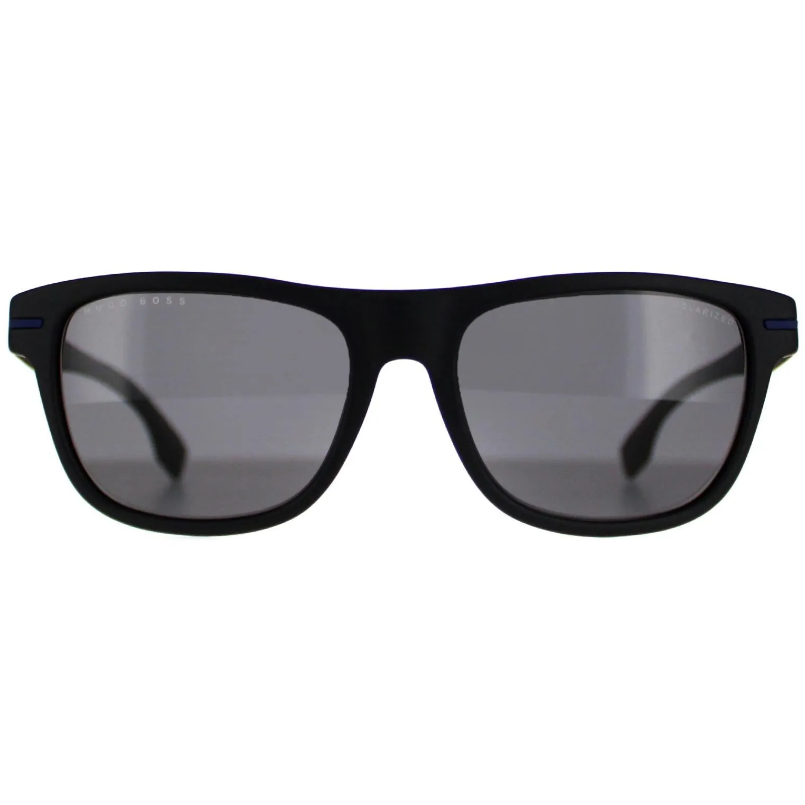 Hugo Boss Polarised|Rectangle^Sunglasses BOSS 1322/S 0VK M9 Matte Black Blue Grey Polarize